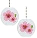 Set of 2 Cherry Blossoms Floral Solid CERAMIC Fan Pulls