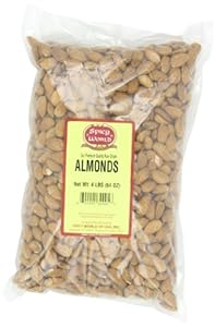 Spicy World Almonds Whole (Natural and Raw), 4 Pound