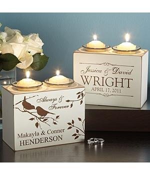 Personalized Wedding Gifts - Wedding Candle Holder Block