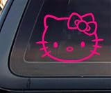 Hello Kitty Face 5" WIDE Car Decal / Sticker - HOT PINK