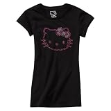 Girls' Hello Kitty Black Short-Sleeve Rhinestone Tee