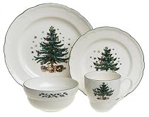 Nikko Ceramics Holiday Greetings 4-Piece Dinnerware Place Setting, Service for 1
