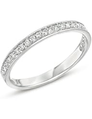 14K White Gold 0.2cttw Round Diamond Ring Band