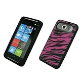 Hot Pink Zebra Design Silicone Skin Cover Case for T-Mobile HTC HD7
