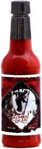 Zombie Cajun Hot Sauces (10oz) - Not Just A Novelty Gift For A Zombie Apocalypse Survival Kit - Best 6 or 10oz Bottles Of Louisiana Spiced Aged Pepper Sauce For Injector Recipes, Grilling Marinades, and Seasoning Up Any Food