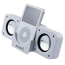 White Travel Size Foldable Multimedia Speaker for iPod, iPod (video), iPod nano, iPod Photo, iPod Mini, and iPod Shuffle, Microsoft Zune