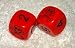 Rare Vintage Red With Black Skull And Crossbones French Bakelite Dice Pair