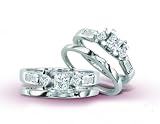 14K White Gold Diamond Wedding Set - GH I1 - 0.75 Ct. to 1.50 Ct.