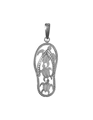 Sterling Silver Charm Triple Turtle Flip Flop