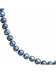 14k 5.5-6mm Black Freshwater Onion Cultured Pearl Necklace