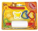 Children's Cookie Baking 8-piece Set for the Little Kitchen Chef: includes Rolling Pin, Cutter and Cookie Cutter Shapes (made in Austria).