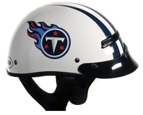 Brogies Bikewear NFL Tennessee Titans Motorcycle Half Helmet (White, X-Small) On Sale