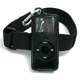 Incipio Black Leather Case with Arm Band for the Apple iPod Nano 1st Generation 1GB, 2GB, 4GB