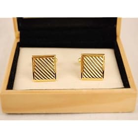 Geoffrey Beene Gold Square Cuff Links