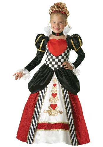In Character Costumes, LLC Girls 7-16 Queen of Hearts Gown Set, Black/Red, X-Large
