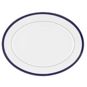 Lenox Federal Cobalt Platinum Bone China 16-Inch Oval Platter by Bone China