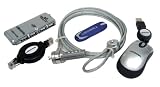 Lenmar LK15 Laptop Computer Accessory Kit includes Mini USB 4 Port Hub, 1GB USB Portable Flash Drive, Mini USB Mouse, Laptop Lock Security Cable