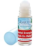Amrita Aromatherapy: Mental Energizer Roll-On Relief (Natural Energy Booster) with Essential Oils of Ginger, Lemon, Lime, and Organic Peppermint in a Certified Organic Lotion Base (Size: 30ml)
