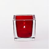 LEONARDO  Tischlicht Cube rot  8 cm