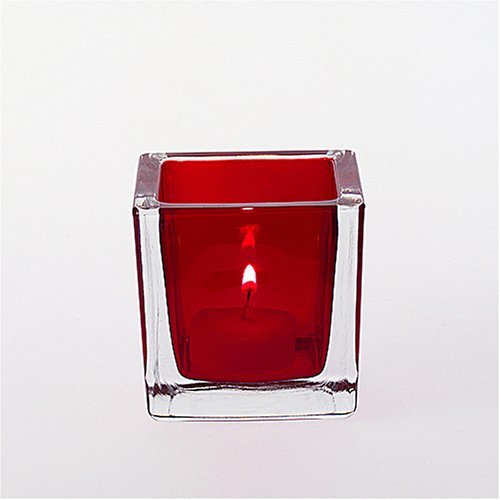 LEONARDO  Tischlicht Cube rot  8 cm