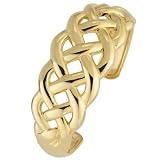 14K Gold Celtic Weave Cuff Bracelet