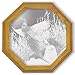 Decorative Etched Mirror - Dog and Pheasant Art Etching, Octagon Solid Oak Framed Wall Mirror
