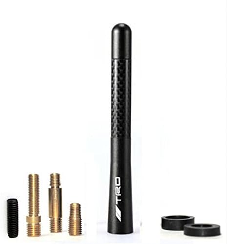 AmaranTeen - 4.7" Inch Black Carbon Fiber Short Antenna For Cars C99D