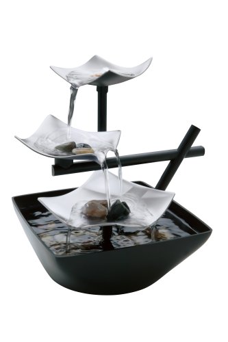 Homedics WFL-SLVS Envirascape Silver Springs Illuminated Relaxation Fountain with Natural Stones