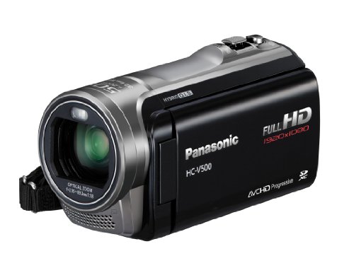 Panasonic V500 Full HD 1920 x 1080p (50p) 3D Ready Camcorder - Black (1MOS Sensor, 50x Intelligent Zoom, SD Card Recording, 2D/3D Conversion with Face Recognition) 3.0 inch LCD