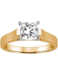 1.00 Ct Princess H/I I1 Diamond 14K Yellow Gold Ring