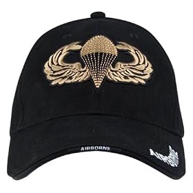 Black Airborne Wing Deluxe Low Profile Cap