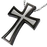 Image of Urban Male Men's Stainless Steel Two Part Cross & Chain