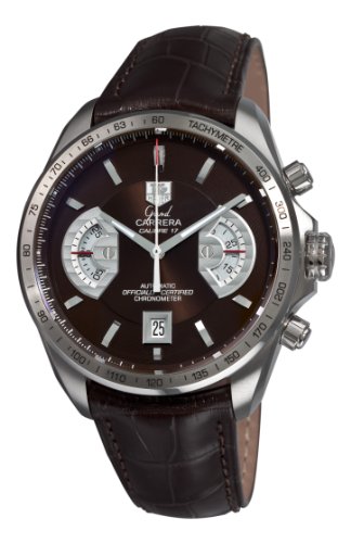 TAG Heuer Mens CAV511EFC6231 Grand Carrera Chronograph Calibre 17 RS Brown Dial Watch