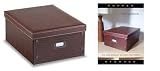 Flat packed Storage Crocodile Leather Look Magazine Box - Brown