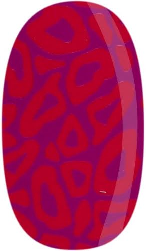 Skinz By Babe Nail-Decals, Red and Fuchsia, Leopard Print, 24 Count
