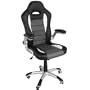 Sportsitz Bürostuhl Racer schwarz Leder perforiert 28002 Sportsitz Bürostuhl Racer schwarz Leder perforiert 28002