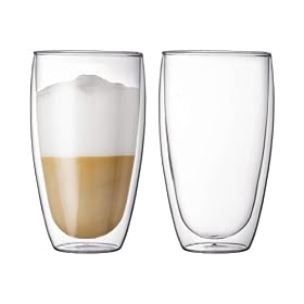 Bodum Pavina 15-Ounce Double-Wall Thermo Glasses (Tall Drink), Set of 2 by Bodum