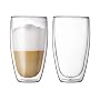 Bodum Pavina 15-Ounce Double-Wall Thermo Glasses (Tall Drink), Set of 2