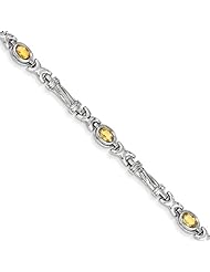 14k White Gold 2.00ci Citrine Bracelet, Best Quality Free Gift Box Satisfaction Guaranteed