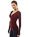 Patty Women's Mesh Long Sleeve Ruched V Neck Empire Waist Lined Blouse