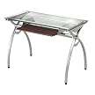 Techni Mobili Glass And Steel Computer Desk