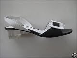 Produkt-Bild: Sandalette von David Braun Leder schwarz / wei&szlig;