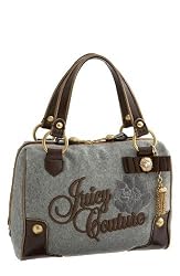 Juicy Couture Daphne Tassel Satchel Bag Tote Silver Lining Taupe