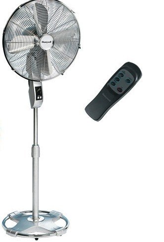 Honeywell HS-1040RE Chrome pedestal fan with remote control