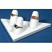 White Leather 3 Ring Finger Jewelry Showcase Display Stand