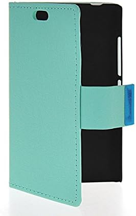 Nokia X2 Dual SIM Case,COOLKE [Aqua] AQUA Wallet With Card Pouch Stand Feature Soft Leather Case Cover For Nokia X2 Dual SIM