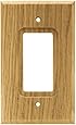 BRAINERD 64670 Wood Square Single Decorator Wall Plate / Switch Plate / Cover, Medium Oak