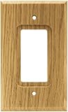 BRAINERD 64670 Wood Square Single Decorator Wall Plate / Switch Plate / Cover, Medium Oak