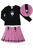 Floriane Wool/Viscose Pink Skirt & Jeweled Top