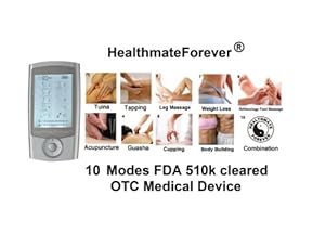 2014 Version HealthmateForever 2in1 Double Value 10 modes newest Tens physical therapy device unit. best electrotherapy device as powerful as the one used in the chiropractor office, Hands free Electronic Pulse Massager for electrotherapy Pain Management, Digital Acupuncture Physiotherapy machine with backlit, two outputs have two independent intensity control and independent modes control, liftetime warranty.This new model is based on Pro-8AB, but Three New Feautres: - modes and intensity are separately controlled in Channel A and Channel B. -it has two more custom made modes for legs and feet. It can treat two people or 2 targeted areas with different mode and intensity. It has double value just like using two Tens units to save lots of treatment time. -80 minute timer setting. 100% quality guarantee, Lifetime Warranty